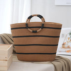 Women's Tote Bag Striped Woven Handle — view 5
