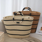 Women's Tote Bag Striped Woven Handle — view 6