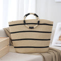 Women's Tote Bag Striped Woven Handle — view 1