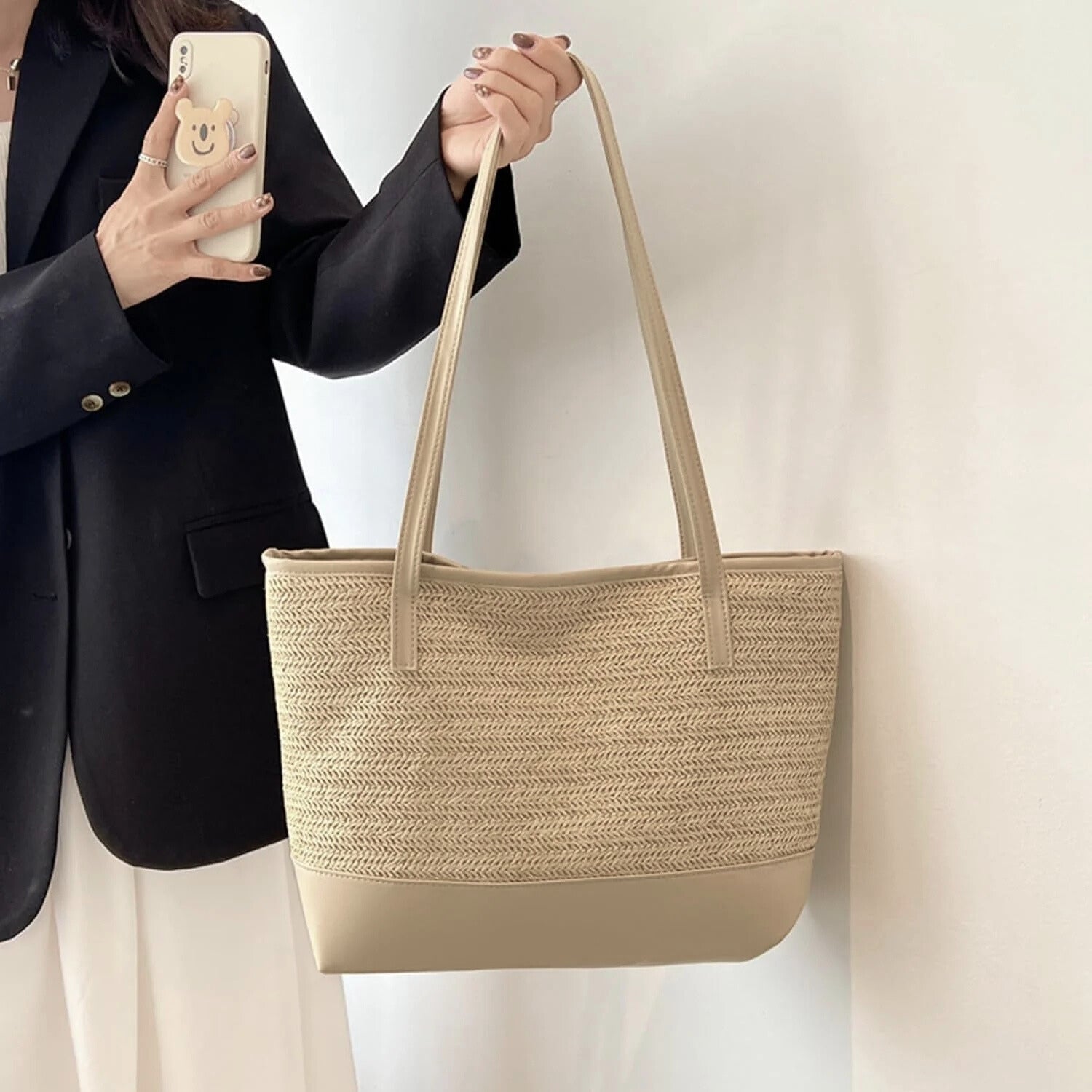 Women's Woven Tote Bag Large Shoulder — view 1