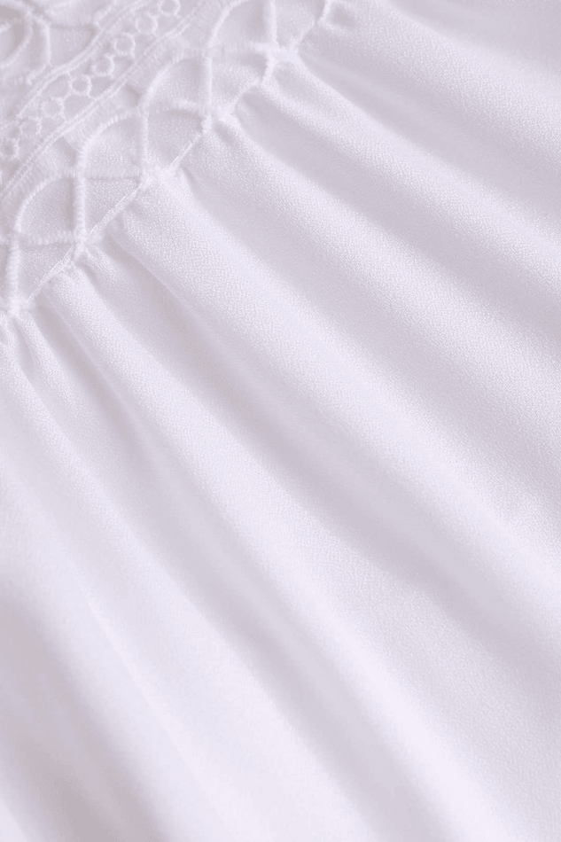 Women's White Mini Dress V-Neck Ruffle — view 4