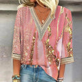 Camille Laurent | Vintage Lace Trim Blouse For Women