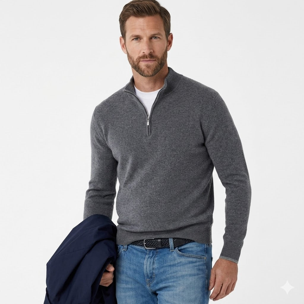 Luca Moretti | Premium Zip Knit Pullover For Men