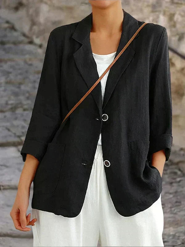 Women's Linen Blazer for Autumn – Light Breathable Women's Jacket