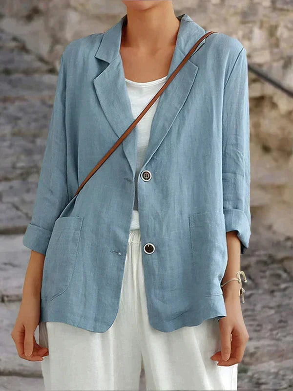 Women's Linen Blazer for Autumn – Light Breathable Women's Jacket