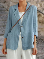 Women's Linen Blazer for Autumn – Light Breathable Women's Jacket