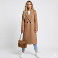 Elena Moreau | Elegant Wool Blend Long Coat For Women