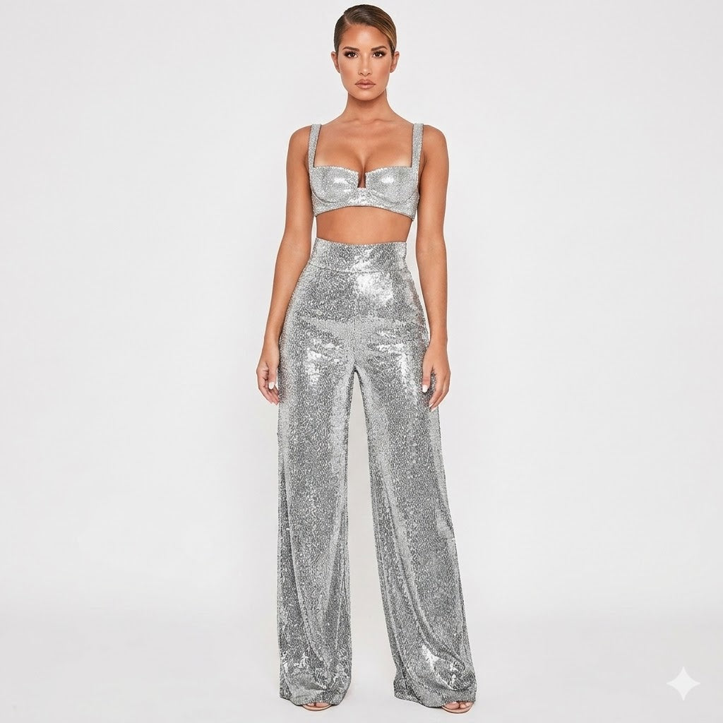 Bianca Laurent | High Waist Glitter Party Pants For Women