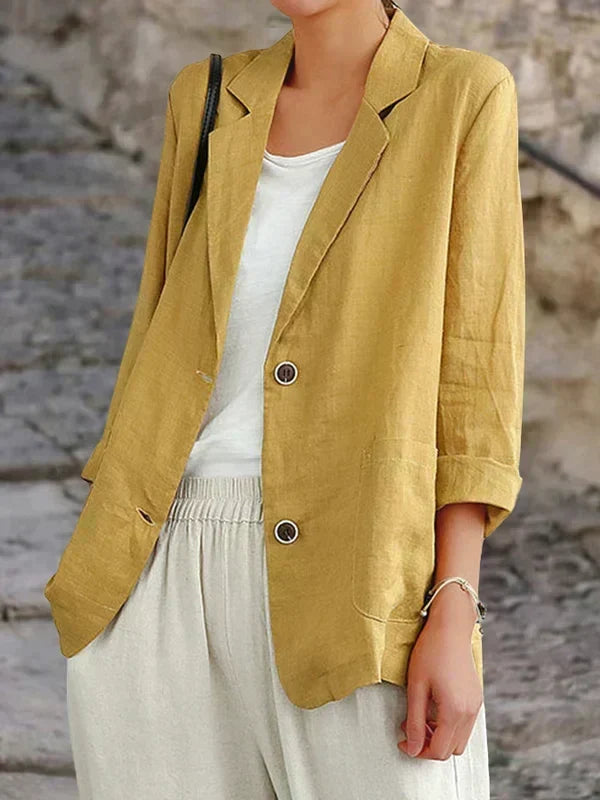Women's Linen Blazer for Autumn – Light Breathable Women's Jacket