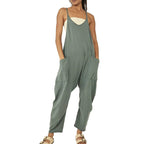 Sarah™ - V-Neck Sling Pocket Jumpsuit — Comfortable