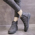Women's Leather Ankle Boots Barefoot Minimalist Flat Shoes