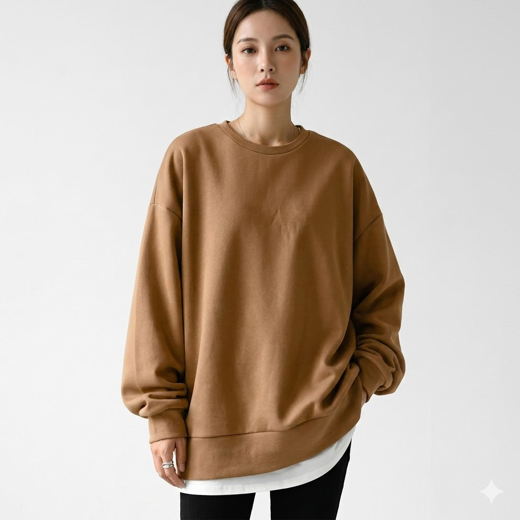 Elena Moretti | Oversized Essential Sweatshirt For Women