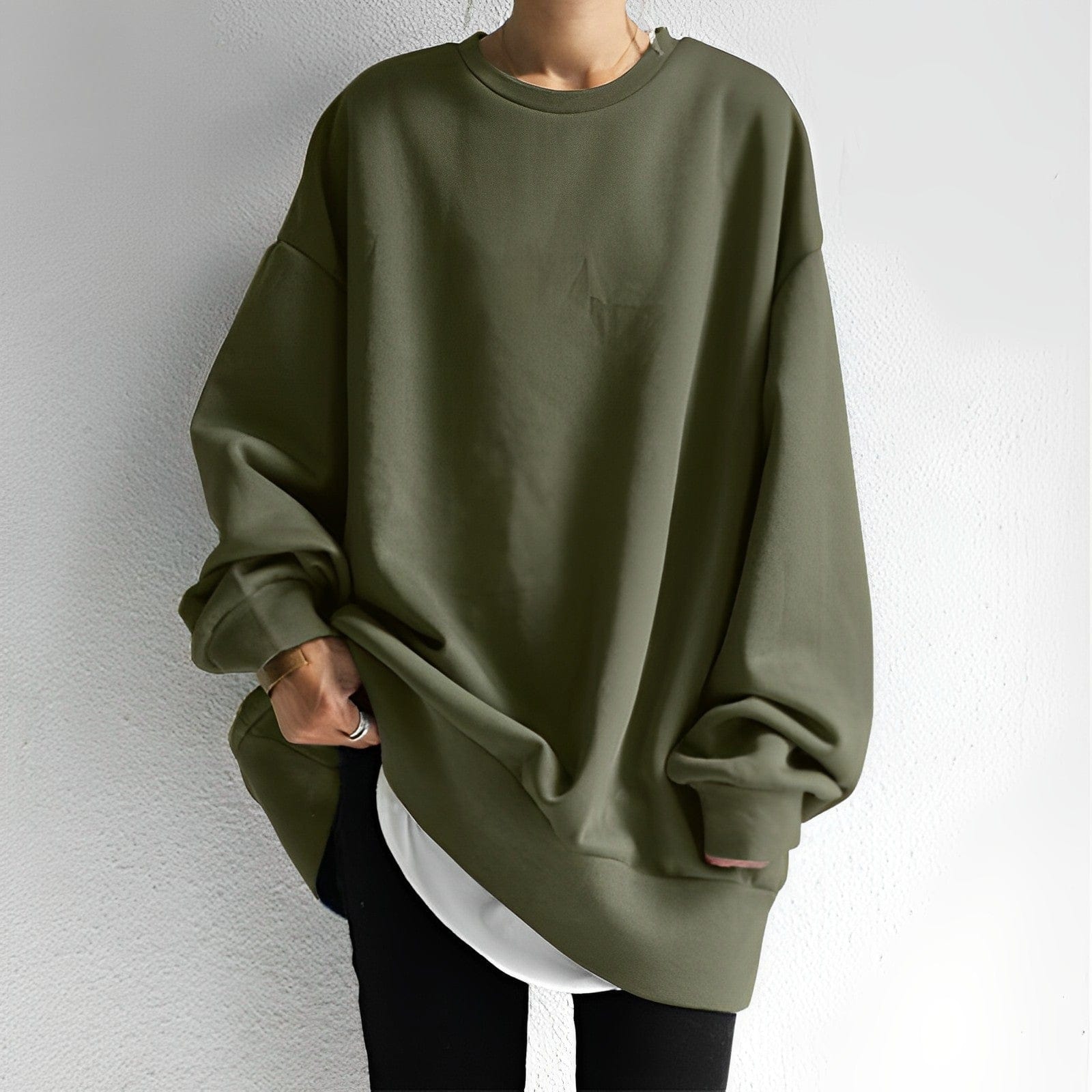 Elena Moretti | Oversized Essential Sweatshirt For Women