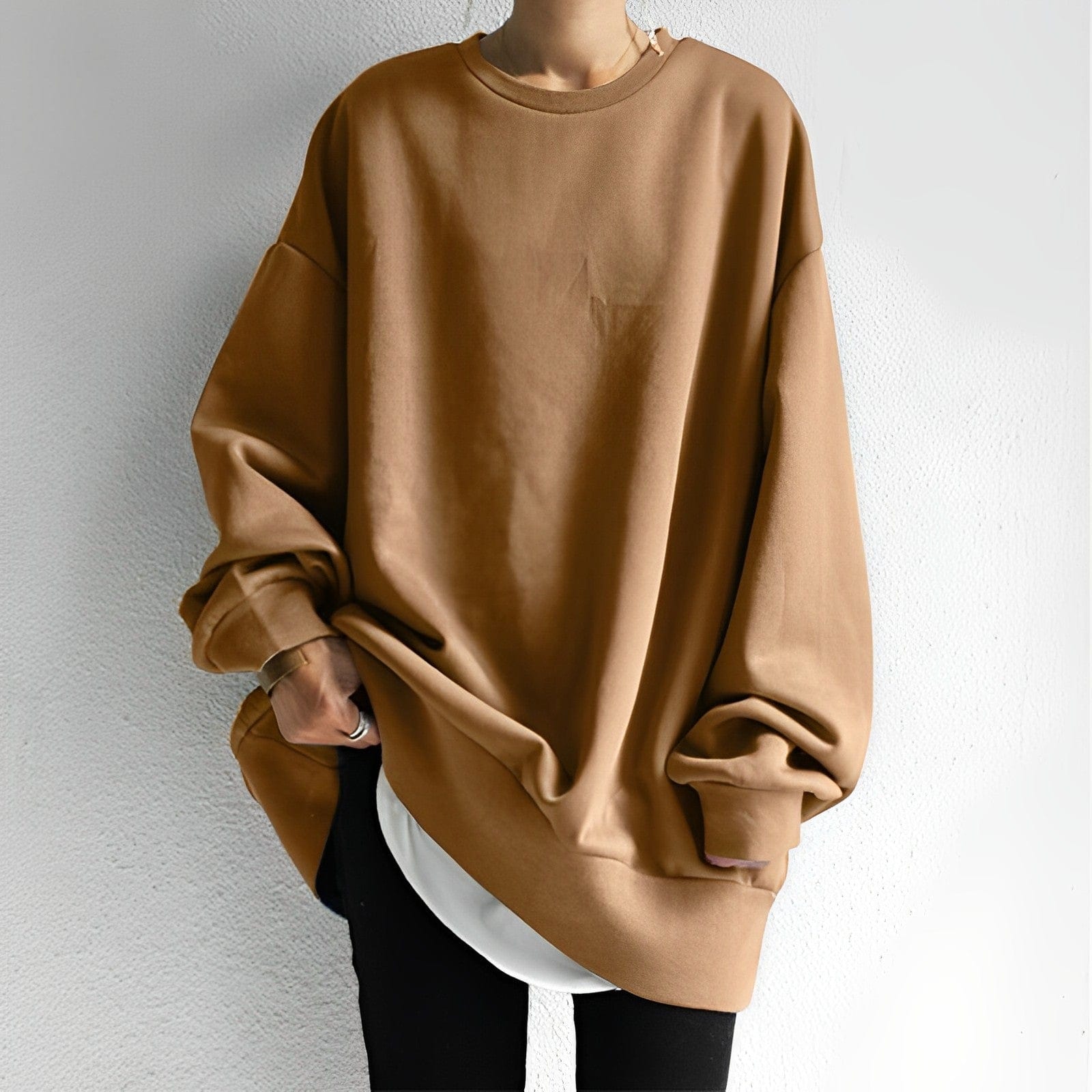 Elena Moretti | Oversized Essential Sweatshirt For Women