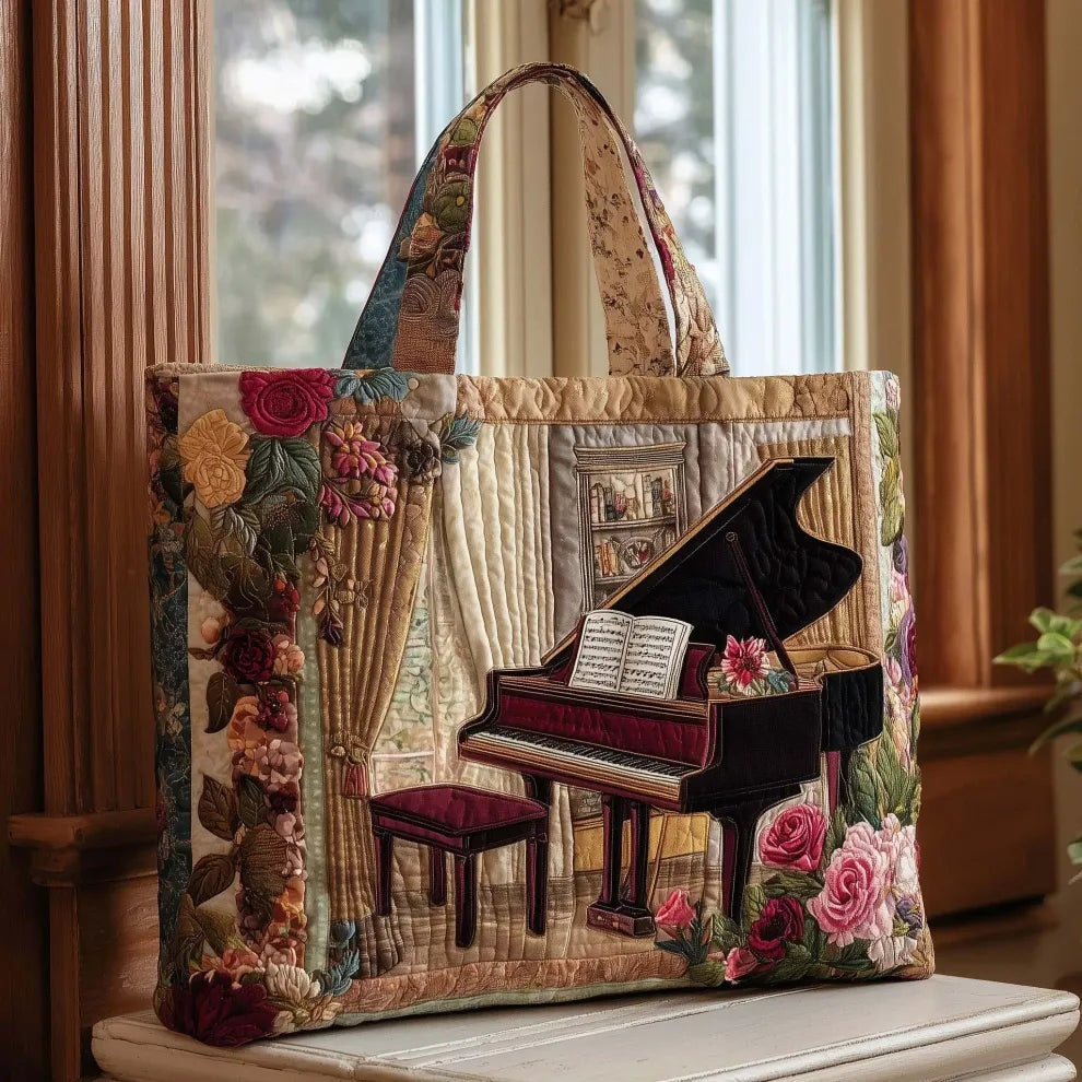 Women's Handmade Quilted Tote Bag with Unique Print — Spacious