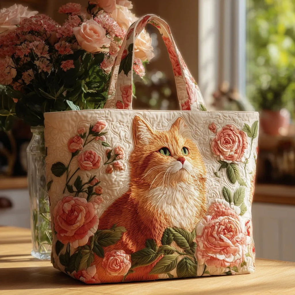 Women's Handmade Quilted Tote Bag with Unique Print — Spacious