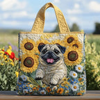 Women's Handmade Quilted Tote Bag with Unique Print — Spacious