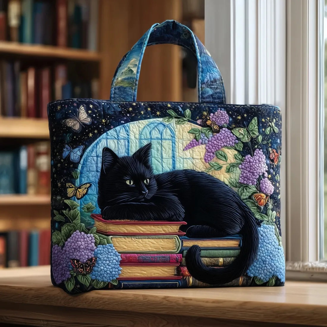 Women's Handmade Quilted Tote Bag with Unique Print — Spacious