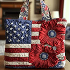 Women's Handmade Quilted Tote Bag with Unique Print — Spacious