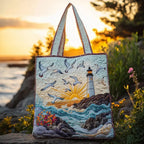 Women's Handmade Quilted Tote Bag with Unique Print — Spacious
