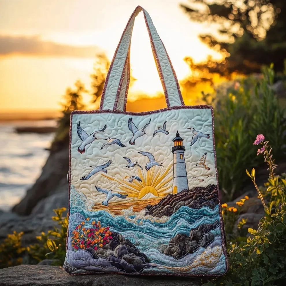 Women's Handmade Quilted Tote Bag with Unique Print — Spacious