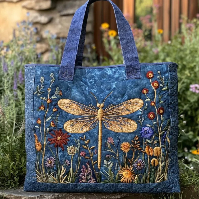 Women's Handmade Quilted Tote Bag with Unique Print — Spacious