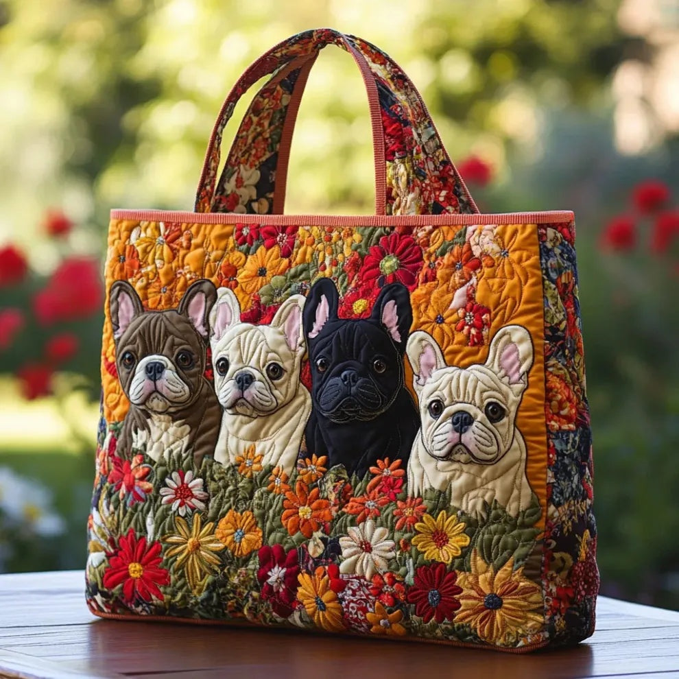 Women's Handmade Quilted Tote Bag with Unique Print — Spacious
