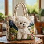 Women's Handmade Quilted Tote Bag with Unique Print — Spacious