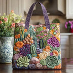 Women's Handmade Quilted Tote Bag with Unique Print — Spacious