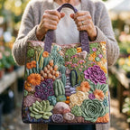 Women's Handmade Quilted Tote Bag with Unique Print — Spacious