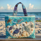 Women's Handmade Quilted Tote Bag with Unique Print — Spacious