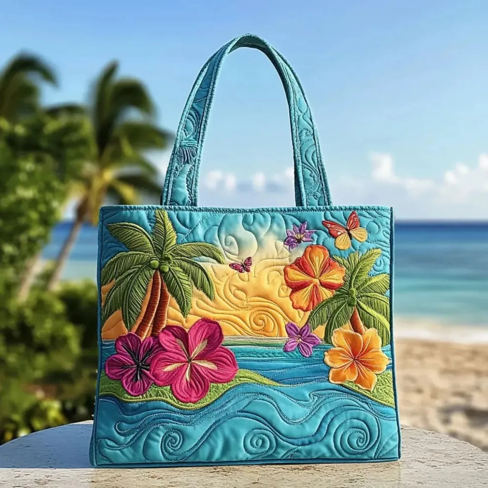 Women's Handmade Quilted Tote Bag with Unique Print — Spacious