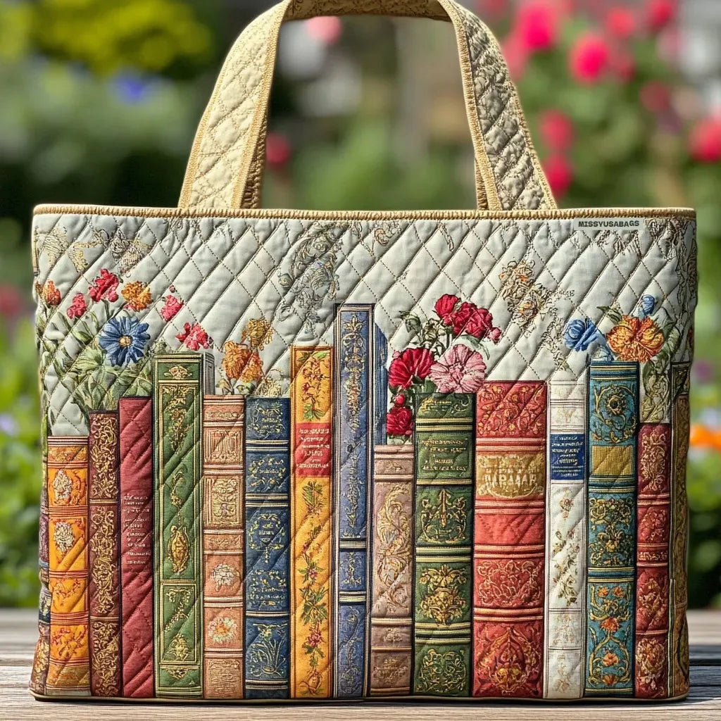 Women's Handmade Quilted Tote Bag with Unique Print — Spacious