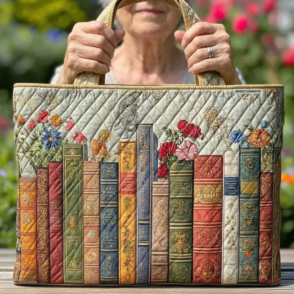 Women's Handmade Quilted Tote Bag with Unique Print — Spacious