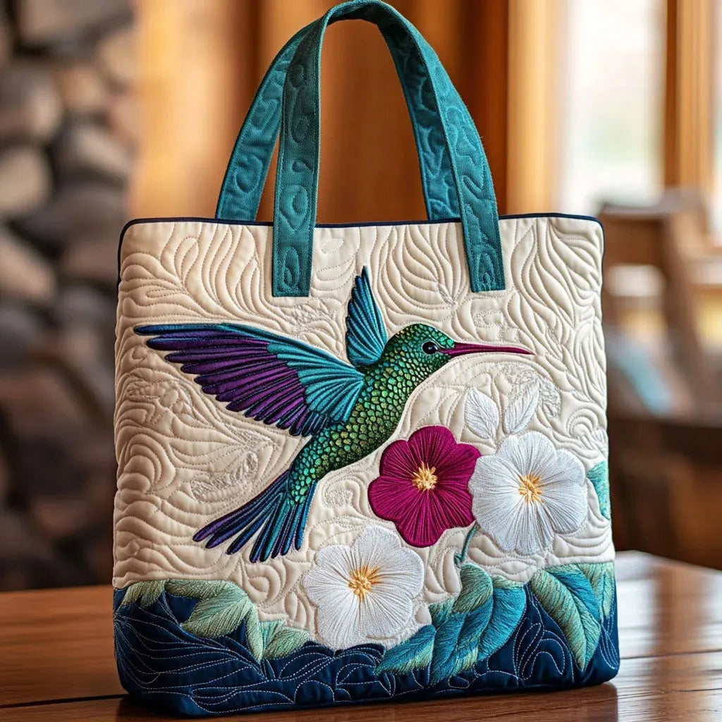 Women's Handmade Quilted Tote Bag with Unique Print — Spacious