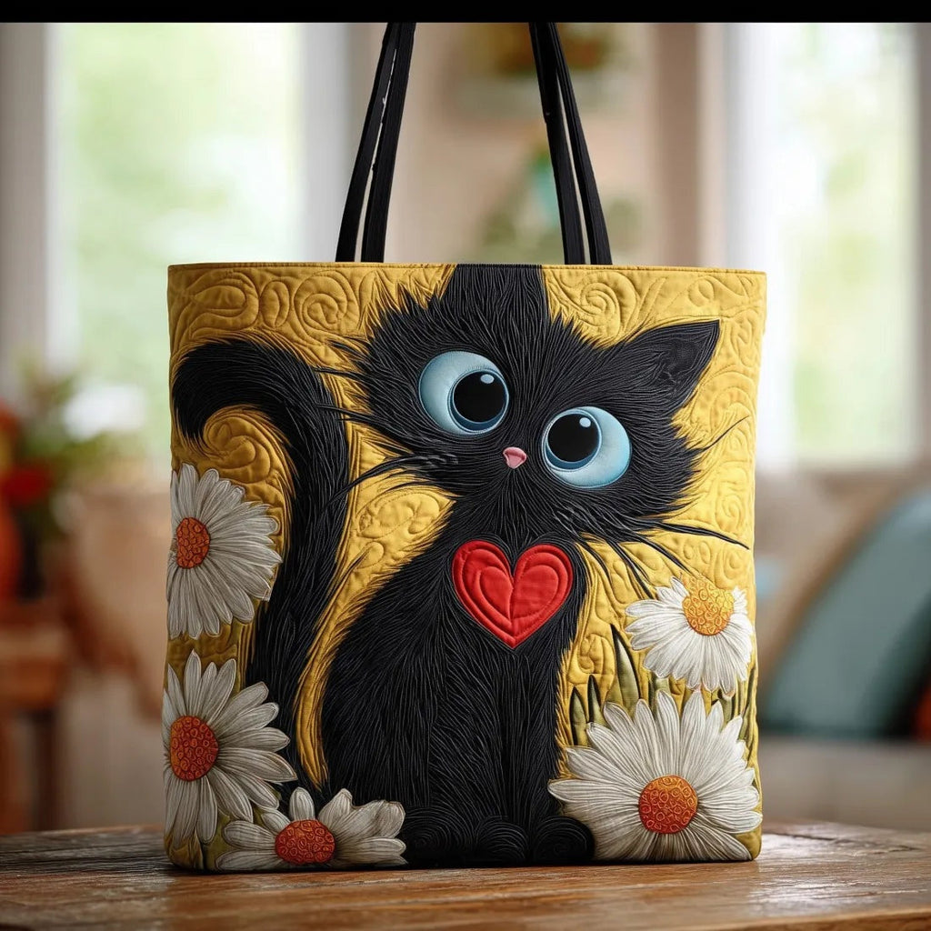 Women's Handmade Quilted Tote Bag with Unique Print — Spacious