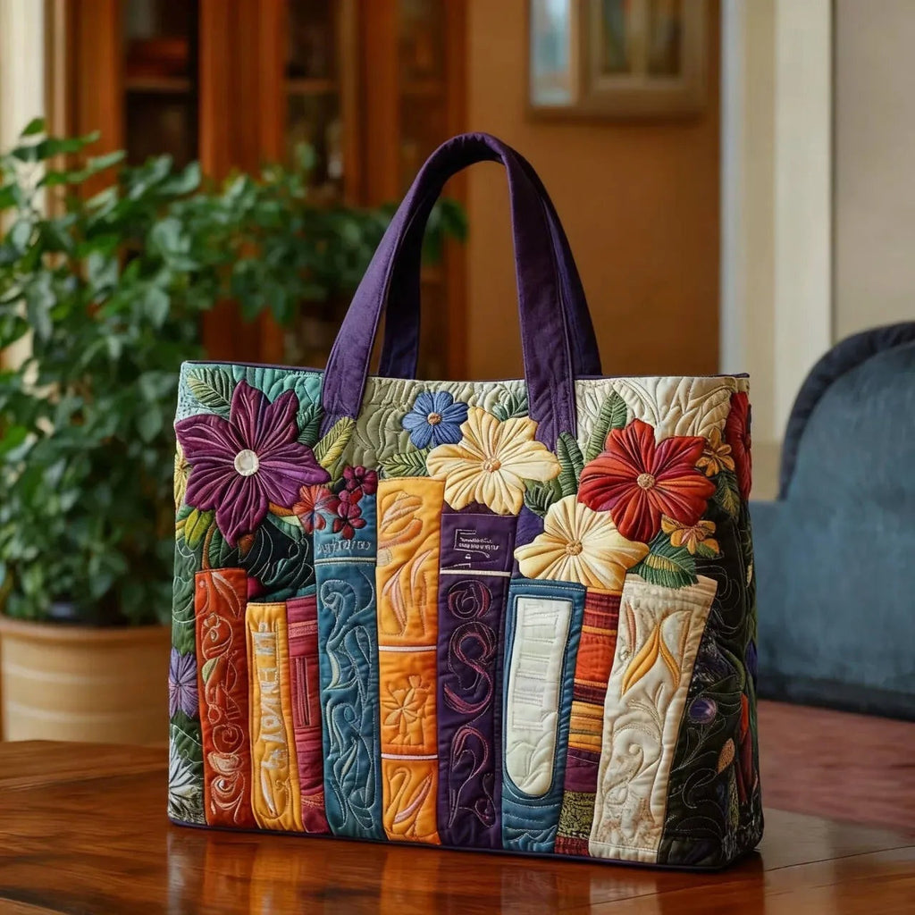 Women's Handmade Quilted Tote Bag with Unique Print — Spacious