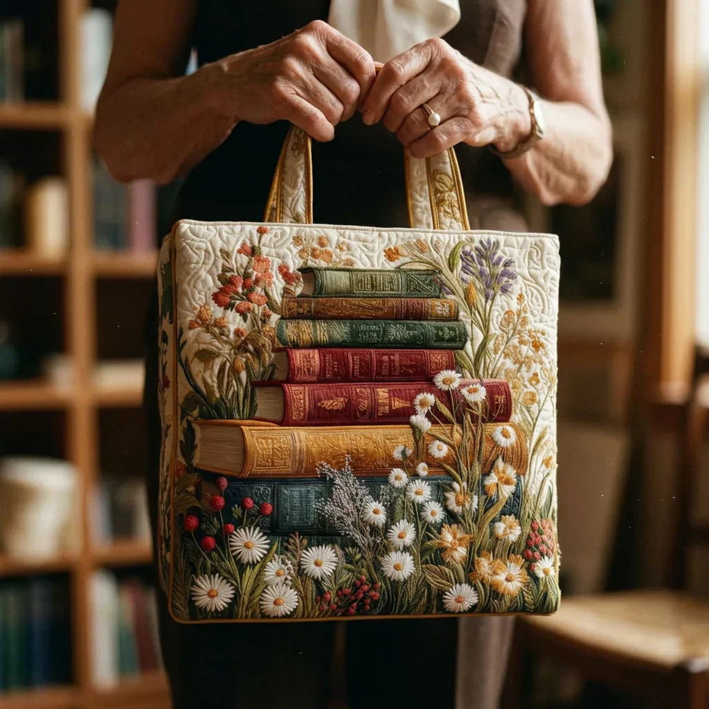 Women's Handmade Quilted Tote Bag with Unique Print — Spacious