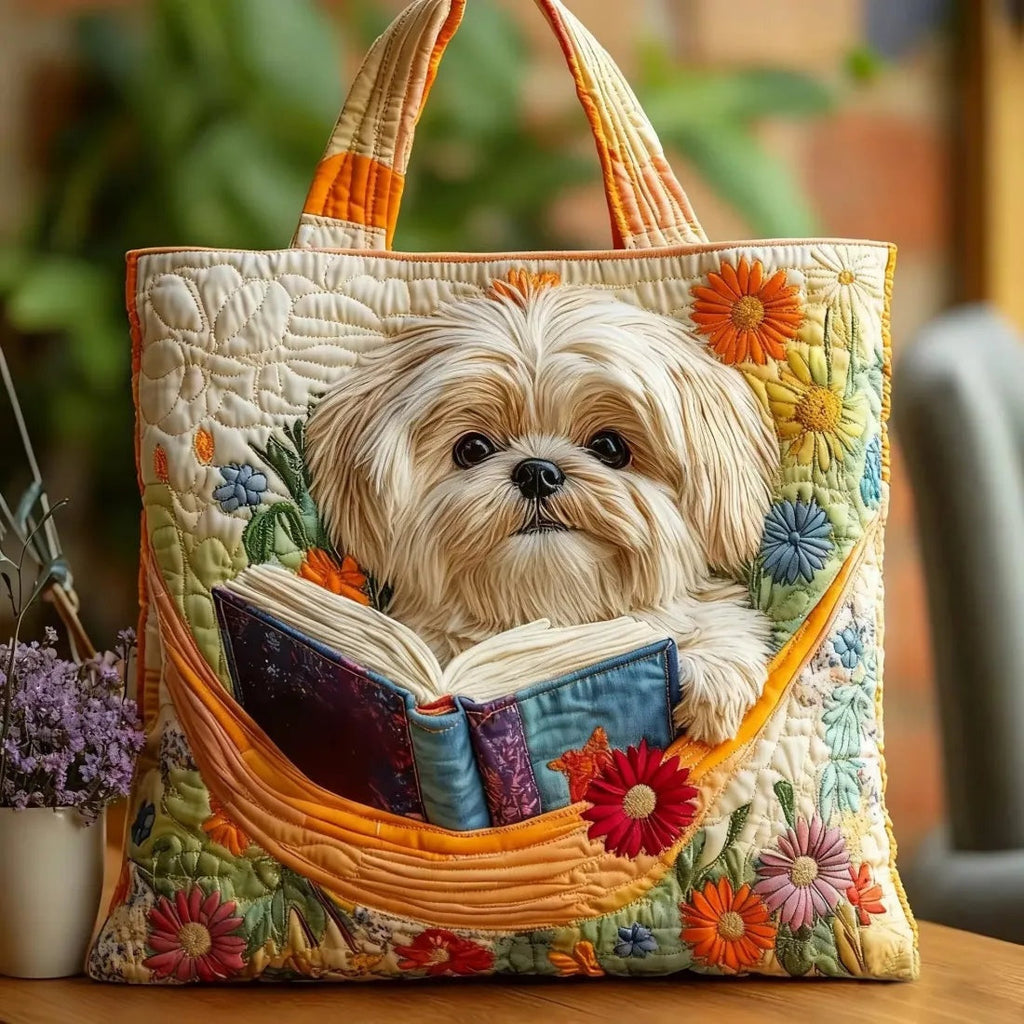 Women's Handmade Quilted Tote Bag with Unique Print — Spacious