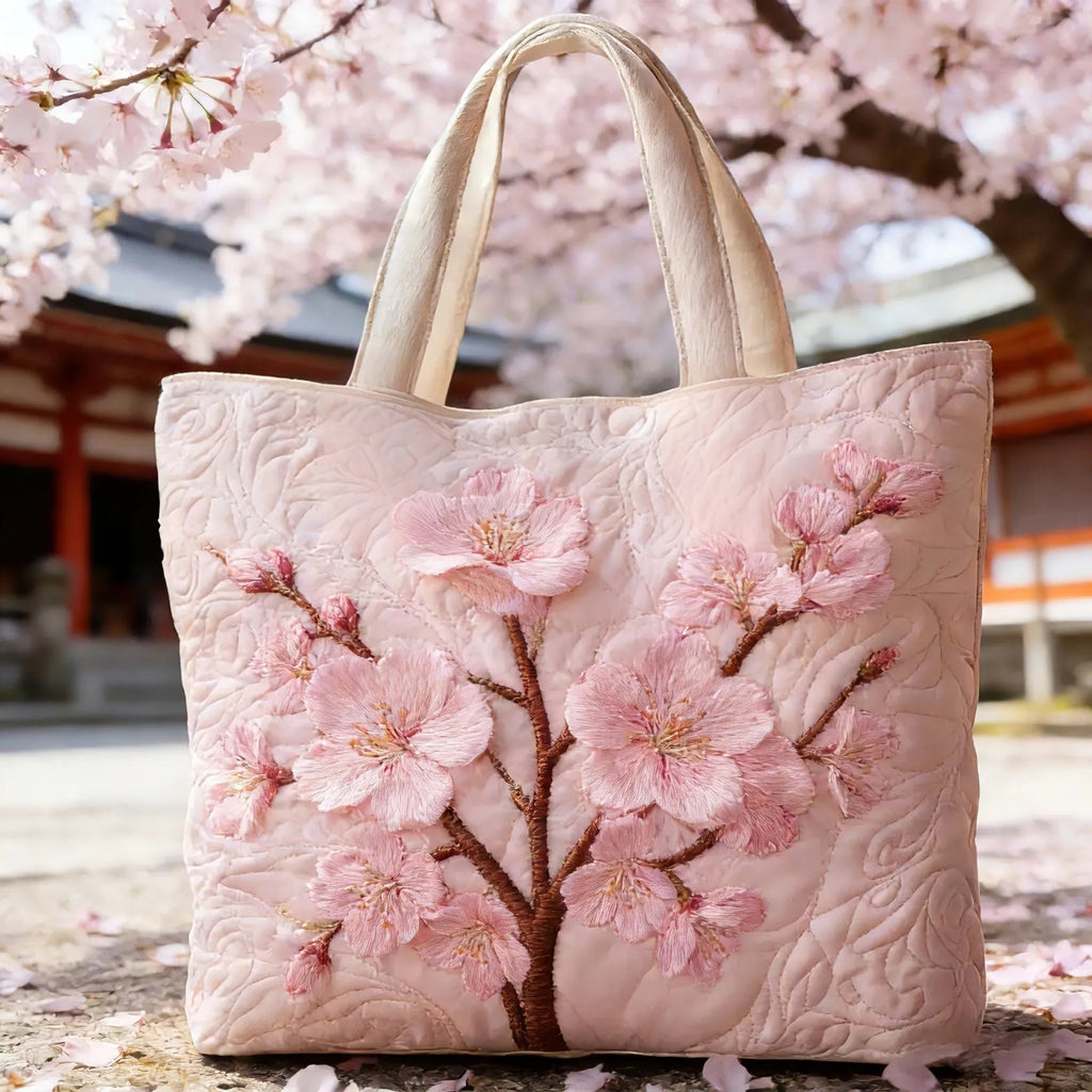 Women's Handmade Quilted Tote Bag with Unique Print — Spacious