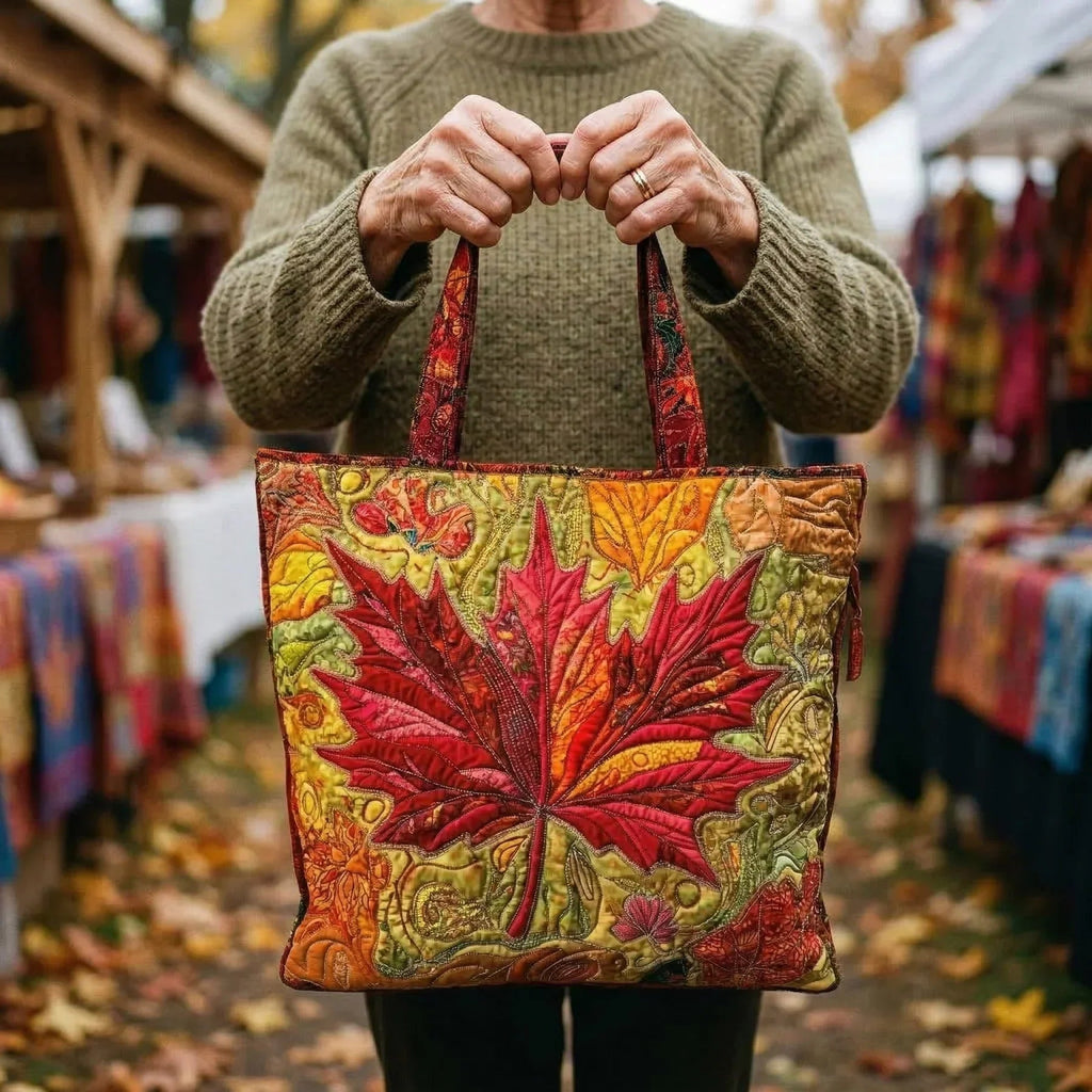 Women's Handmade Quilted Tote Bag with Unique Print — Spacious