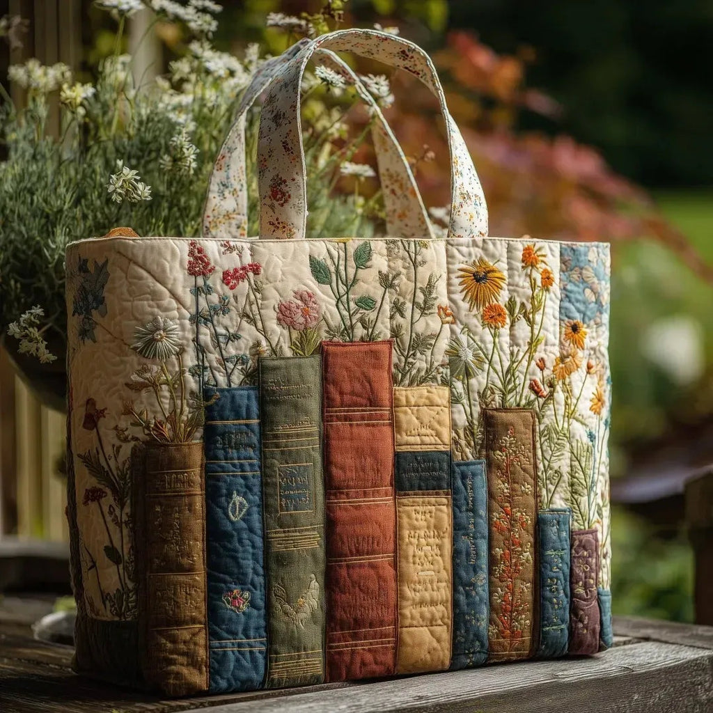 Women's Handmade Quilted Tote Bag with Unique Print — Spacious