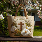 Women's Handmade Quilted Tote Bag with Unique Print — Spacious