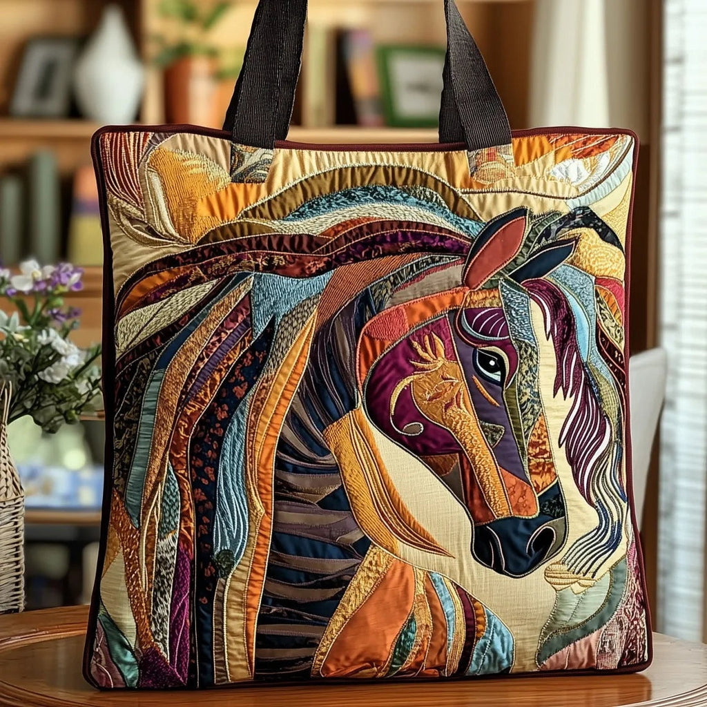 Women's Handmade Quilted Tote Bag with Unique Print — Spacious