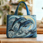 Women's Handmade Quilted Tote Bag with Unique Print — Spacious