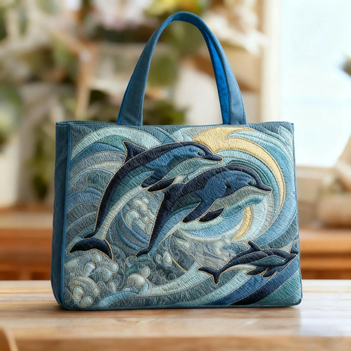 Women's Handmade Quilted Tote Bag with Unique Print — Spacious