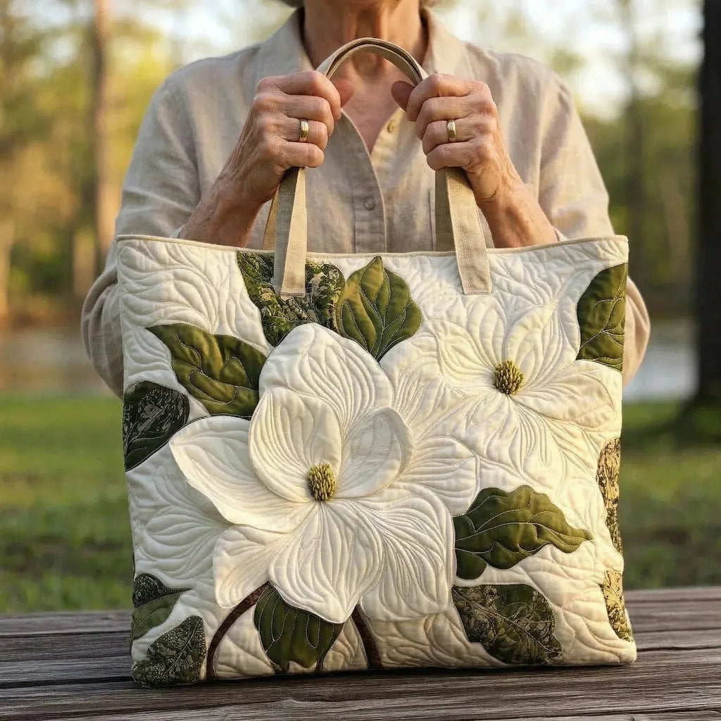Women's Handmade Quilted Tote Bag with Unique Print — Spacious