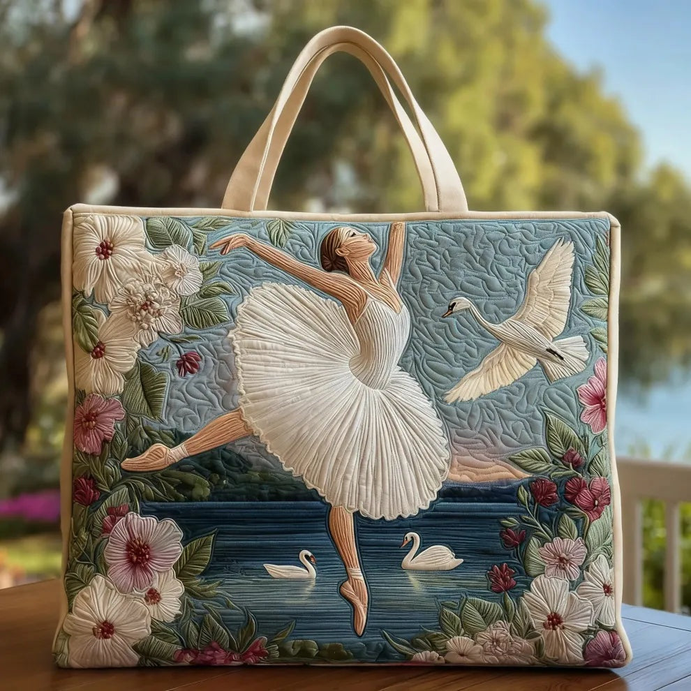 Women's Handmade Quilted Tote Bag with Unique Print — Spacious