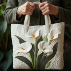 Women's Handmade Quilted Tote Bag with Unique Print — Spacious