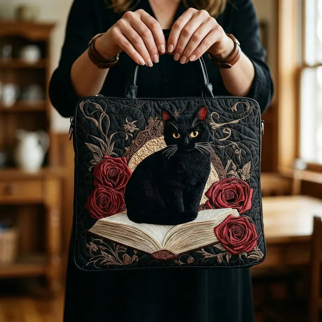 Women's Handmade Quilted Tote Bag with Unique Print — Spacious